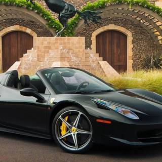 Black Ferrari iPhone wallpaper