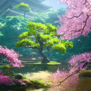 Sakura garden wallpaper