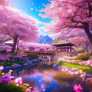 Sakura garden wallpaper
