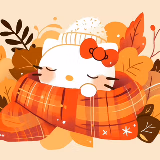 Autumn Sanrio desktop wallpaper