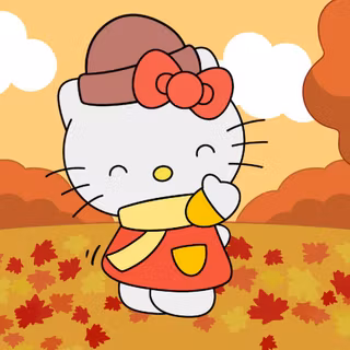 Autumn Sanrio desktop wallpaper
