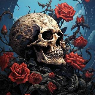 Skull drop roses wallpaper