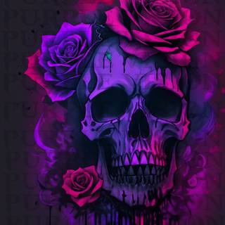 Skull drop roses wallpaper