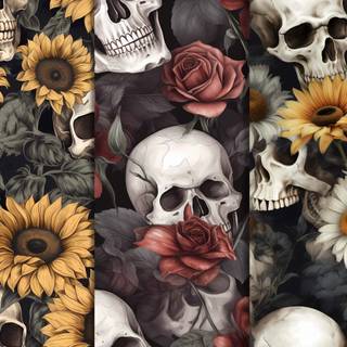 Skull drop roses wallpaper