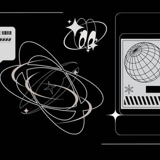 Computer Y2k black wallpaper