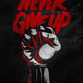 Never Give Up logo wallpaper