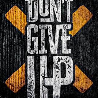 Never Give Up logo wallpaper