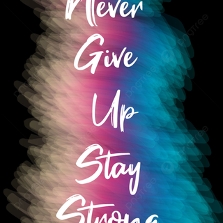 Never Give Up logo wallpaper