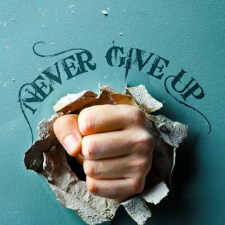 Never Give Up logo wallpaper