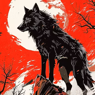 Wolf stickers wallpaper