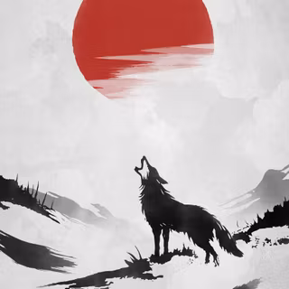 Wolf stickers wallpaper