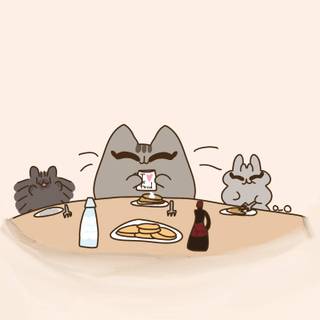 Pancake Pusheen wallpaper