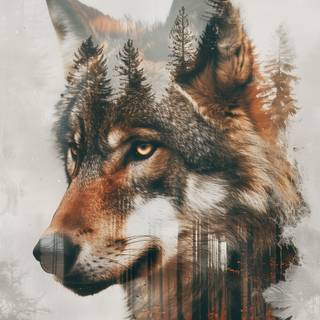 Wolf stickers wallpaper