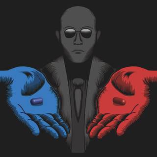 Red pill blue pill wallpaper