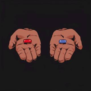 Red pill blue pill wallpaper