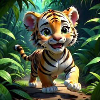 Cute AI tiger wallpaper