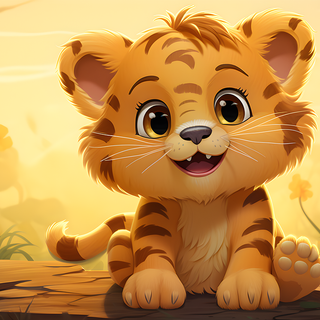 Cute AI tiger wallpaper
