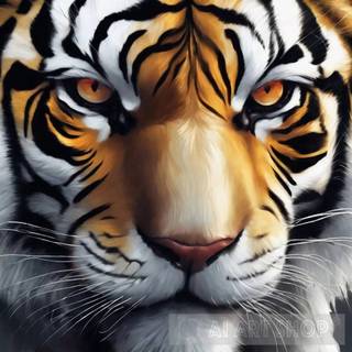 Cute AI tiger wallpaper