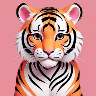 Cute AI tiger wallpaper