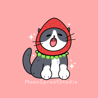 Kawaii strawberry cat wallpaper