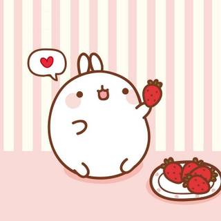 Kawaii strawberry cat wallpaper
