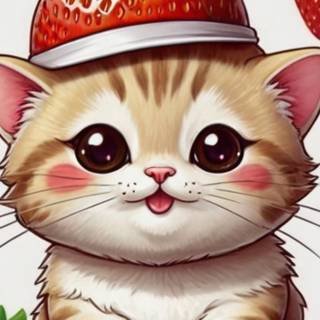 Kawaii strawberry cat wallpaper