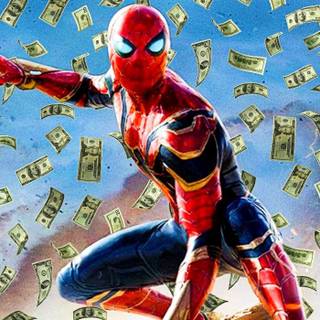 Spider-Man with money wallpaper