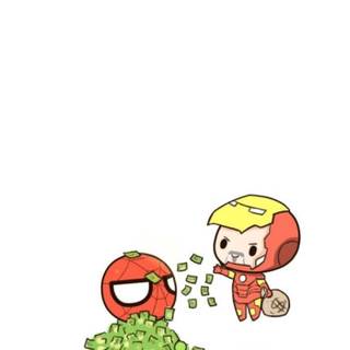 Spider-Man with money wallpaper