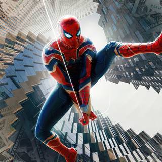 Spider-Man with money wallpaper