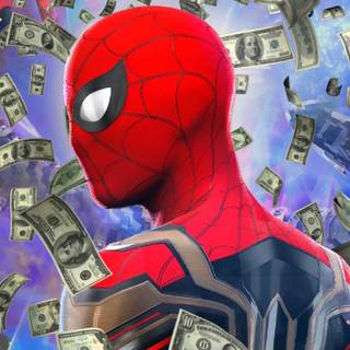 Spider-Man with money wallpaper