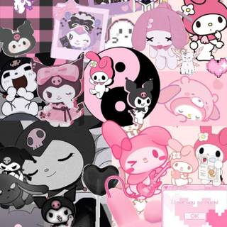 Kuromi pink wallpaper