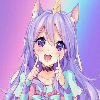 Cute unicorn girl wallpaper