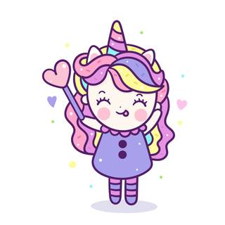 Cute unicorn girl wallpaper
