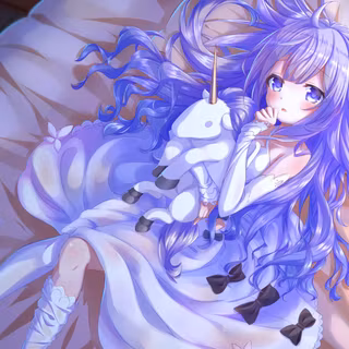 Cute unicorn girl wallpaper