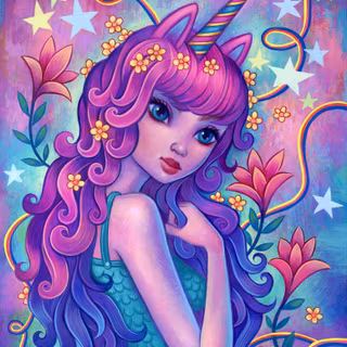 Cute unicorn girl wallpaper