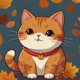 Cute cat autumn wallpaper