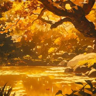 Autumn 1920x1080 painting wallpaper