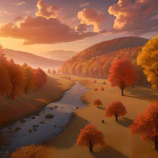 AI generated autumn wallpaper
