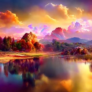 AI generated autumn wallpaper