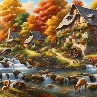 AI generated autumn wallpaper