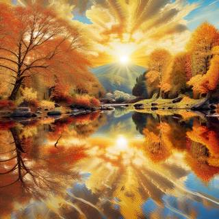 AI generated autumn wallpaper