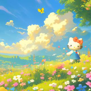 Hello Kitty spring vibes wallpaper