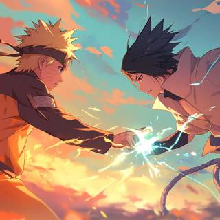Naruto and Sasuke PC wallpaper