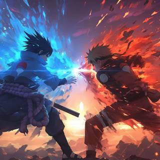 Naruto and Sasuke PC wallpaper