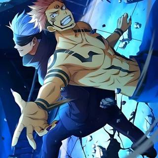 Sukuna vs Gojo phone wallpaper