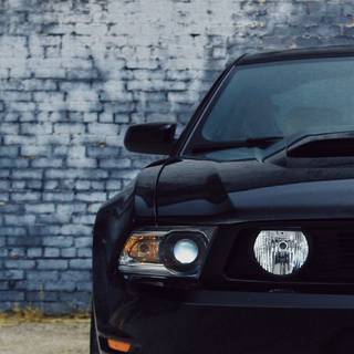 Black Mustang iPhone wallpaper