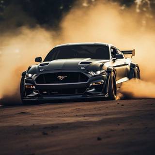 Black Mustang iPhone wallpaper