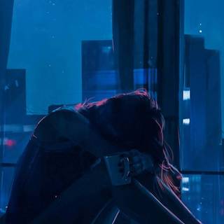 Sad girl phone wallpaper