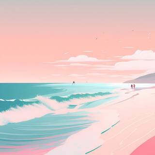 Pink and blue iPhone wallpaper