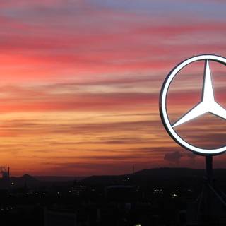 Mercedes at sunset wallpaper